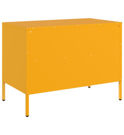 Meuble TV jaune moutarde 68x39x50,5 cm acier laminé à froid