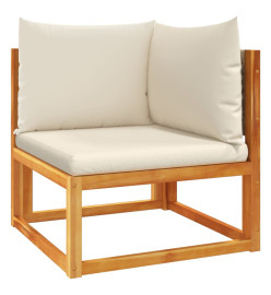 Salon de jardin avec coussins 10 pcs bois d'acacia solide