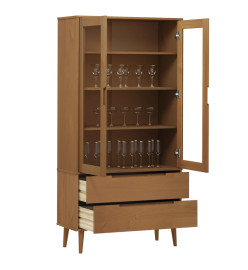 Armoire à vitrine MOLDE Marron 90x35x175 cm Bois de pin massif