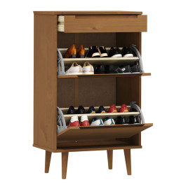 Armoire à chaussures MOLDE Marron 59,5x35x103 cm Bois de pin