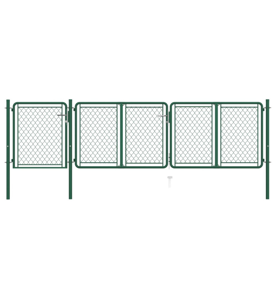 Portail de jardin Acier 100x395 cm Vert