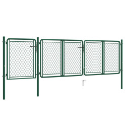 Portail de jardin Acier 100x395 cm Vert