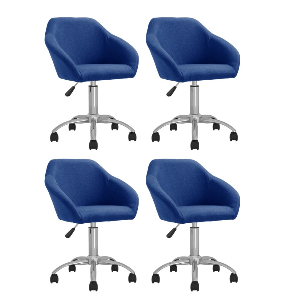 Chaises pivotantes à manger lot de 4 bleu tissu