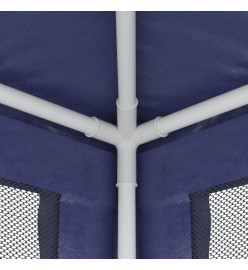 Tente de fête avec 6 parois latérales en maille Bleu 3x6 m PEHD