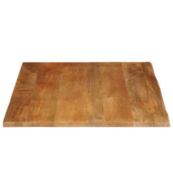 Dessus de table à bord vivant 90x80x3,8 cm bois massif manguier