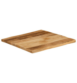 Dessus de table bord vivant 80x80x2,5 cm bois de manguier brut