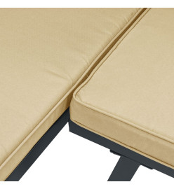 Salon de jardin avec coussins 4 pcs noir acier enduit de poudre