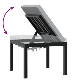 Salon de jardin avec coussins 4 pcs noir acier enduit de poudre