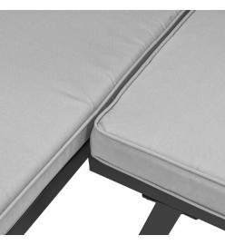 Salon de jardin avec coussins 4 pcs noir acier enduit de poudre