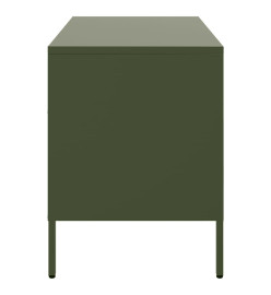 Meuble TV vert olive 68x39x50,5 cm acier laminé à froid