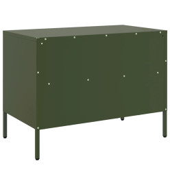 Meuble TV vert olive 68x39x50,5 cm acier laminé à froid