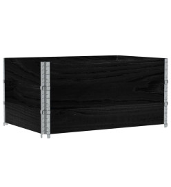 Colliers de palette 3 pcs noir 120x80 cm bois de pin solide