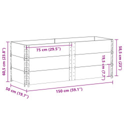 Colliers de palette 3 pcs 150x50 cm bois de pin solide