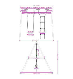 Ensemble de balançoire d'extérieur avec balançoire et échelle