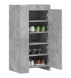 Armoire à chaussures gris béton 52x37,5x100cm bois d'ingénierie