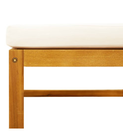Repose-pied de jardin avec coussins bois massif d'acacia