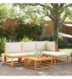 Canapé de jardin sans accoudoirs coussins bois massif d'acacia