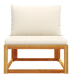 Canapé de jardin sans accoudoirs coussins bois massif d'acacia