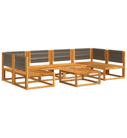 Salon de jardin avec coussins 7 pcs bois massif d'acacia