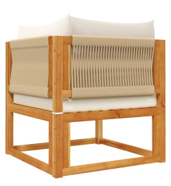 Salon de jardin avec coussins 6 pcs bois d'acacia solide