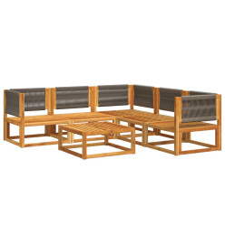 Salon de jardin avec coussins 6 pcs bois d'acacia solide