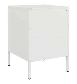 Tables de chevet 2 pcs blanc 36x39x50,5 cm acier laminé à froid