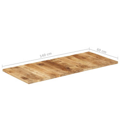 Dessus de table bois de manguier solide 25-27 mm 140x60 cm