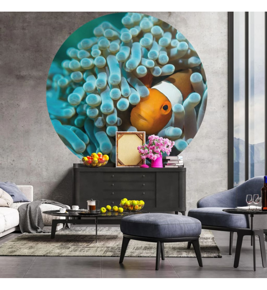 WallArt Papier peint cercle Nemo the Anemonefish 142,5 cm