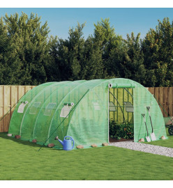 Serre avec cadre en acier vert 16 m² 4x4x2 m