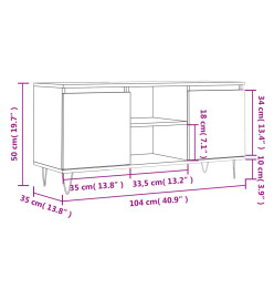 Meuble TV chêne marron 104x35x50 cm bois d'ingénierie