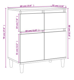 Buffet Noir 60x35x70 cm Bois d'ingénierie