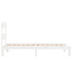 Cadre de lit et tête de lit blanc 100x200 cm bois massif