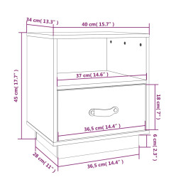 Table de chevet Marron miel 40x34x45 cm Bois de pin massif