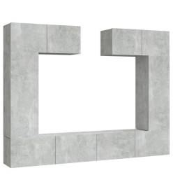 Ensemble de meubles TV 6 pcs Gris béton Bois d'ingénierie