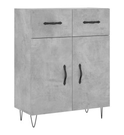 Buffet gris béton 69,5x34x90 cm bois d'ingénierie