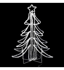 Arbres de Noël pliables avec LED 3 pcs Blanc chaud 87x87x93 cm