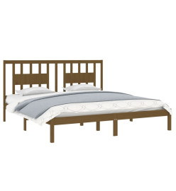 Cadre de lit Marron miel Bois de pin massif 200x200 cm