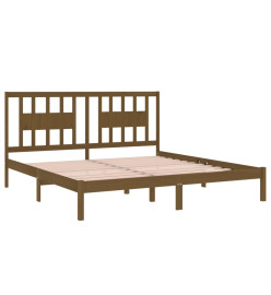 Cadre de lit Marron miel Bois de pin massif 200x200 cm