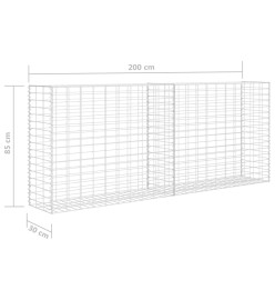 Panier de gabion Acier inoxydable 85 x 30 x 200 cm