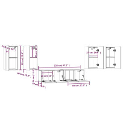 Ensemble de meubles TV 6 pcs Chêne fumé Bois d'ingénierie