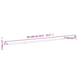 Tringles à rideau 2 pcs blanc et argenté 90-130 cm aluminium