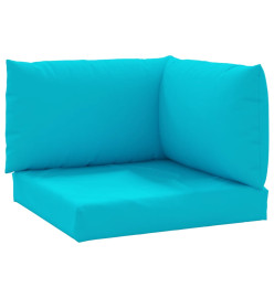 Coussins de palette 3 pcs turquoise tissu Oxford