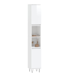 Armoire de salle de bain blanc brillant 30x30x190 cm