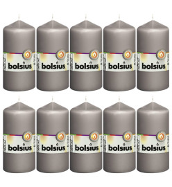 Bolsius Bougies pilier 10 pcs 120x58 mm Gris chaud