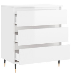 Buffet Blanc brillant 60x35x70 cm Bois d'ingénierie