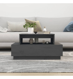 Table basse Gris 80x55x40,5 cm Bois massif de pin