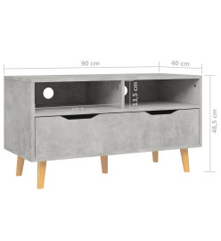 Meuble TV Gris béton 90x40x48,5 cm Aggloméré