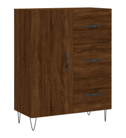 Buffet haut Chêne marron 69,5x34x180 cm Bois d'ingénierie