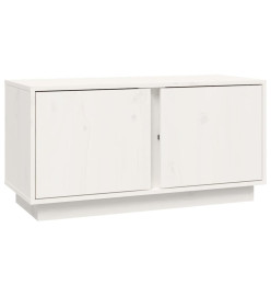 Meuble TV Blanc 80x35x40,5 cm Bois de pin massif