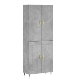 Buffet haut Gris béton 69,5x34x180 cm Bois d'ingénierie